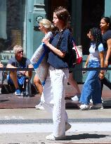 Heidi Klum and Kids Move to College Shop in Soho - NYC