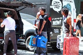 Heidi Klum and Kids Move to College Shop in Soho - NYC