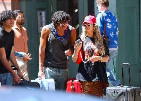 Heidi Klum and Kids Move to College Shop in Soho - NYC