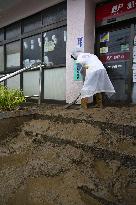 Heavy rain in northeastern Japan