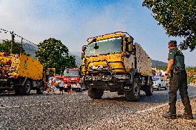 Wind Complicates Fire Extinguishing Efforts in Jarilla Cáceres - Spain