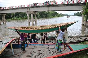 Hand-Made Wooden Boats at A Traditional Market - Bangladesh