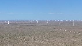 Wind Power Base in The Desert in Xinjiang