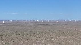 Wind Power Base in The Desert in Xinjiang