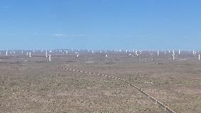 Wind Power Base in The Desert in Xinjiang