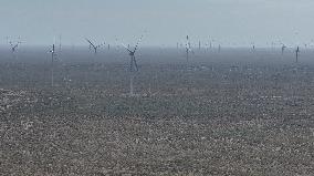 Wind Power Base in The Desert in Xinjiang