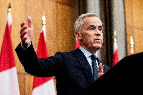 PM Mark Carney During a Press Conference - Ottawa