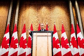 PM Mark Carney During a Press Conference - Ottawa