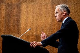 PM Mark Carney During a Press Conference - Ottawa
