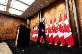 PM Mark Carney During a Press Conference - Ottawa