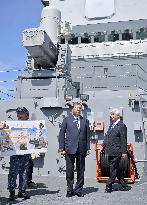 Japan PM Ishiba inspects SDF carrier Kaga