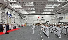 Japan PM Ishiba inspects SDF carrier Kaga