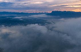 Three Gorges Dam Area Morning Glow