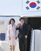 South Korean President Lee leaves Japan