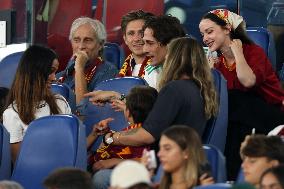Zoe Saldana And Family Attend AS Roma v Bologna FC - Rome