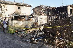 Site of arson attack in ethnic Korean district in western Japan