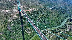 World Tallest Bridge Huajiang Canyon Bridge Load Testing