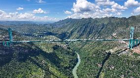 World Tallest Bridge Huajiang Canyon Bridge Load Testing