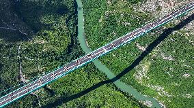 World Tallest Bridge Huajiang Canyon Bridge Load Testing