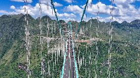 World Tallest Bridge Huajiang Canyon Bridge Load Testing