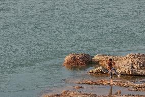 Young Iraqis Swim In The River - Erbil