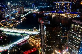 Aerial View of The Marina Bay Street Circuit - Singapore