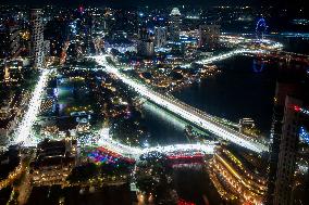 Aerial View of The Marina Bay Street Circuit - Singapore