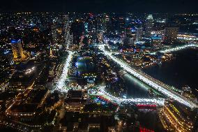 Aerial View of The Marina Bay Street Circuit - Singapore