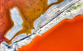 Mangnai Naoer Salt Lake in Ordos