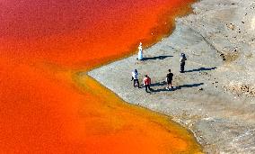 Mangnai Naoer Salt Lake in Ordos