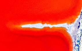 Mangnai Naoer Salt Lake in Ordos