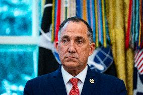 Trump Signs Executive Order In Oval Office - DC