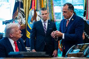 Trump Signs Executive Order In Oval Office - DC