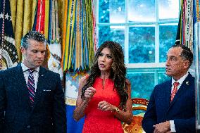 Trump Signs Executive Order In Oval Office - DC