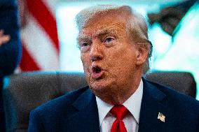 Trump Signs Executive Order In Oval Office - DC