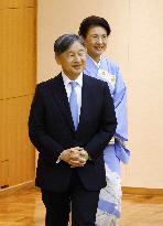 Japanese emperor, empress meet prize recipients