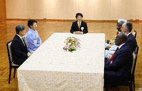Japanese emperor, empress meet prize recipients
