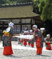 Traditional dance for noodle production in Japan