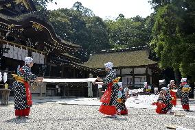 Traditional dance for noodle production in Japan