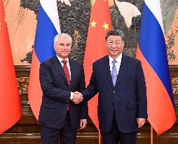 Xi Jinping Meets Russian State Duma Chairman - Beijing