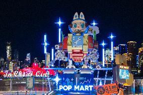 Giant Cyberpunk-style LABUBU