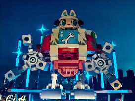 Giant Cyberpunk-style LABUBU