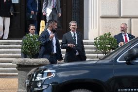 United States Secretary of the Treasury Scott Bessent, Gary Shapley and Joe Ziegler visit the IRS headquarters
