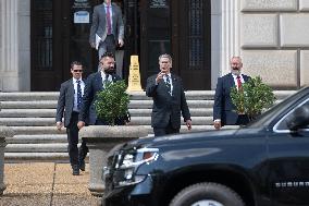 United States Secretary of the Treasury Scott Bessent, Gary Shapley and Joe Ziegler visit the IRS headquarters