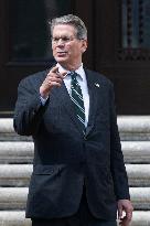 United States Secretary of the Treasury Scott Bessent, Gary Shapley and Joe Ziegler visit the IRS headquarters