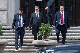 United States Secretary of the Treasury Scott Bessent, Gary Shapley and Joe Ziegler visit the IRS headquarters