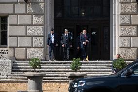 United States Secretary of the Treasury Scott Bessent, Gary Shapley and Joe Ziegler visit the IRS headquarters