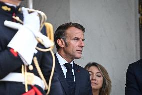 Emmanuel Macron welcomes Bassirou Diomaye Faye at the Elysee FA