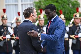 Emmanuel Macron welcomes Bassirou Diomaye Faye at the Elysee FA