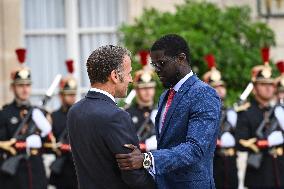 Emmanuel Macron welcomes Bassirou Diomaye Faye at the Elysee FA